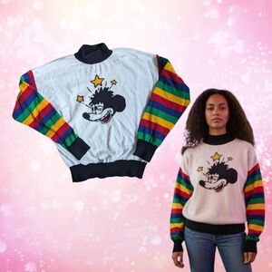 2 For $20 - Disney x Forever 21 Retro Mickey Rainbow Sweater Size L